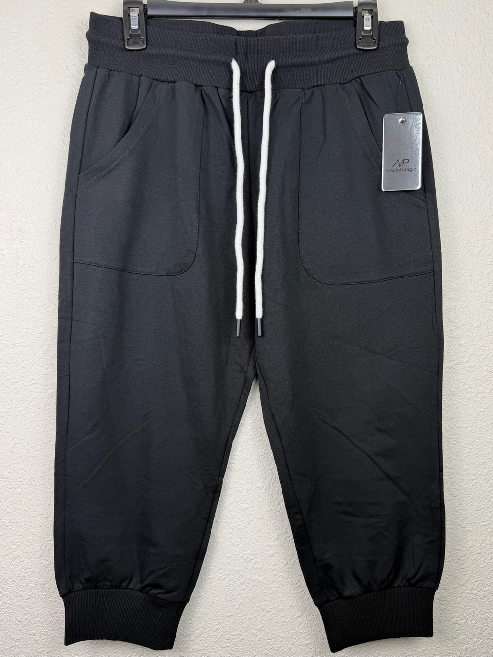 NWT MP Special Magic Black Cropped Jogger Pants Women’s L Cotton Drawstring
